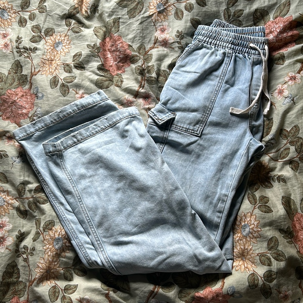 Baggy cargo draw string jeans